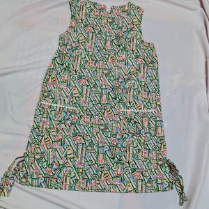 Classic Lilly Pulitzer girls Sz 8 shift dress Cotton Rainbow Lighthouse